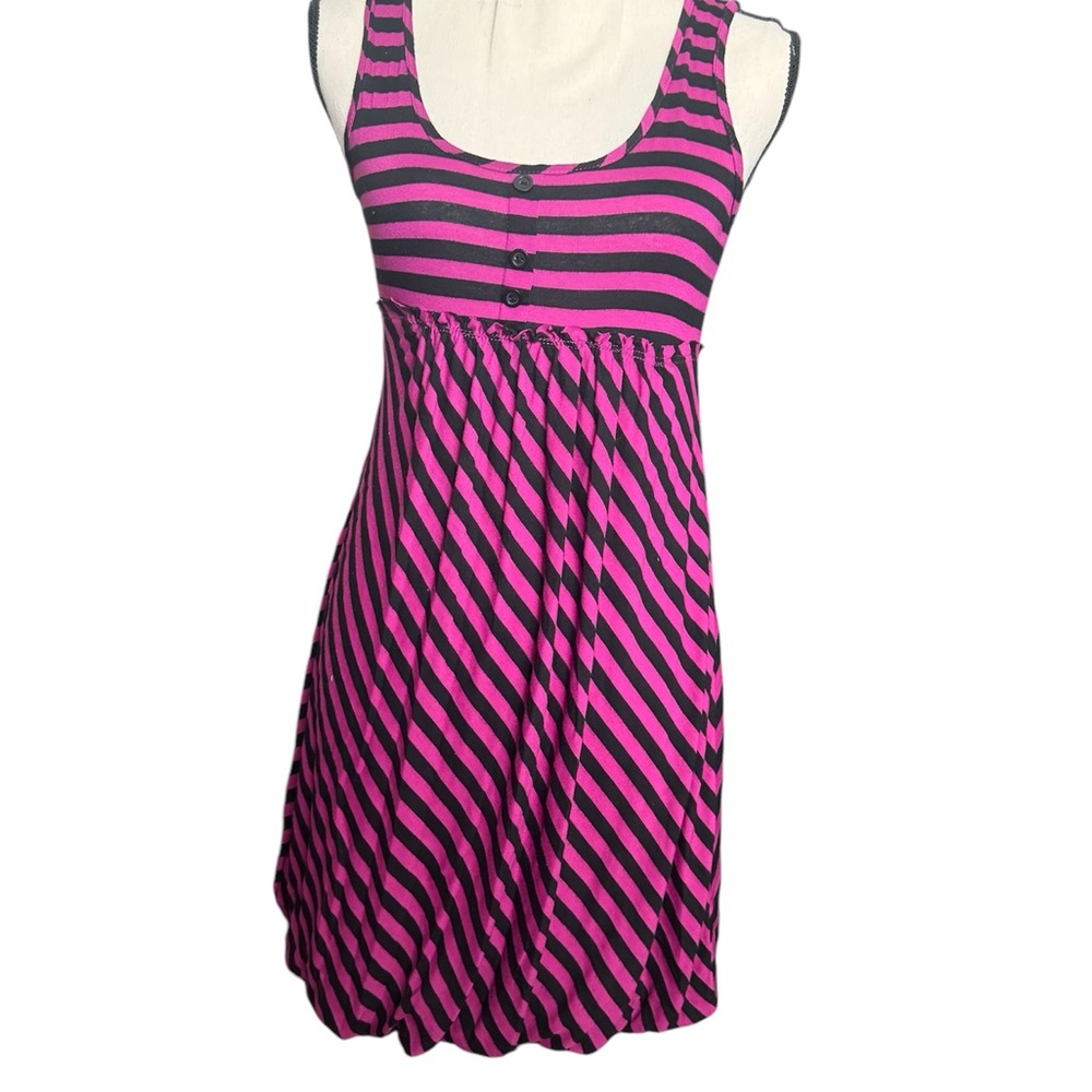 Pink and Black Striped Dress